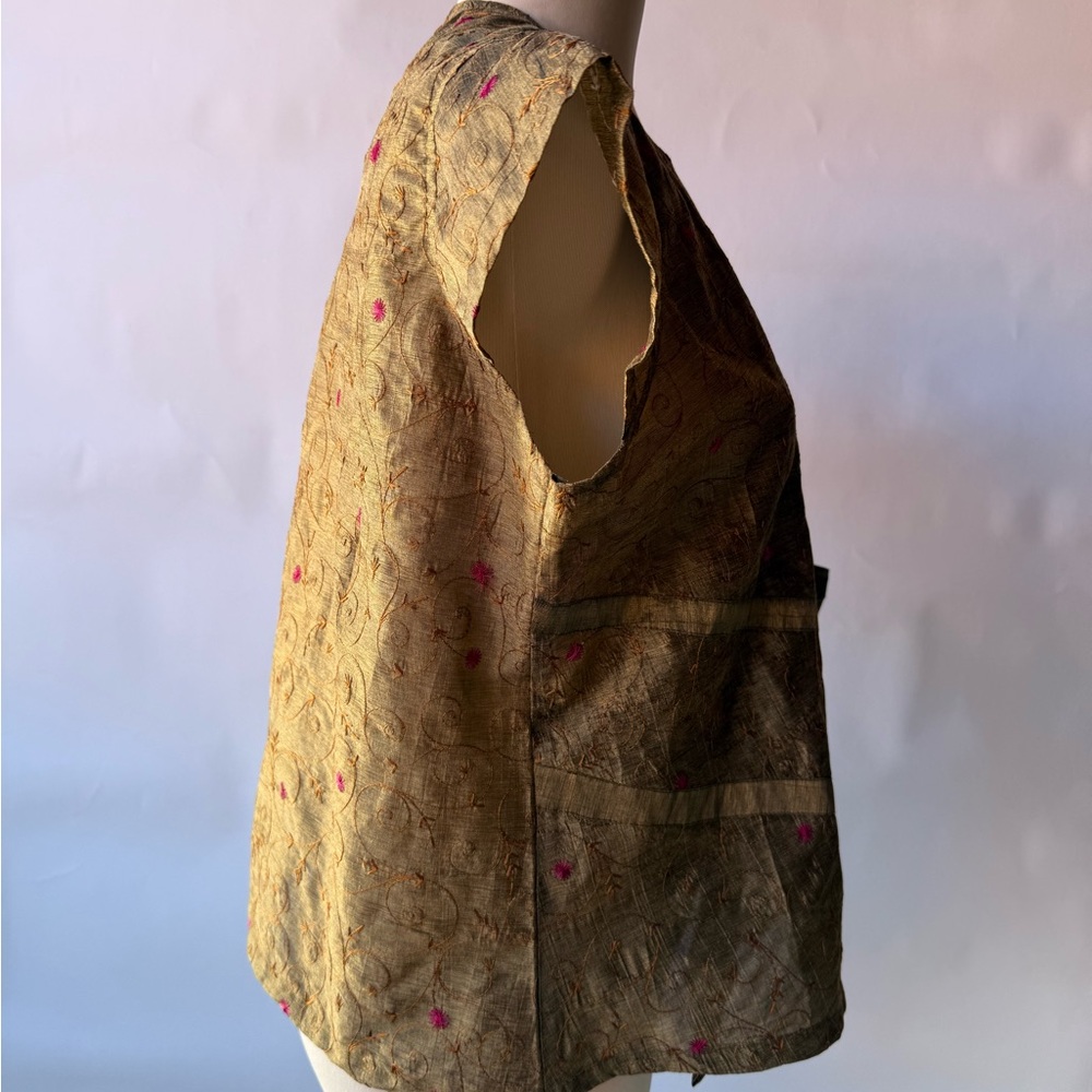 Love Gold Wrap Blouse with Pink Embroidery - Picture 7 of 8
